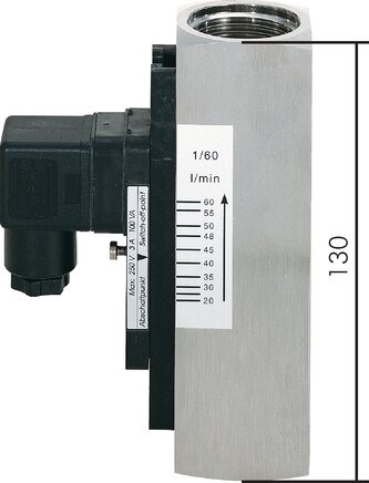 Exemplarische Darstellung: Viskositätskompensierter Durchflusswächter, G 1", 1.4571